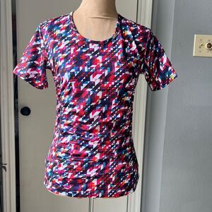 Lulu's Colorful Geometric Short Sleeve Top